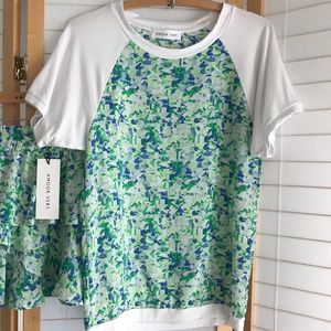 Amour Vert Silk Tee white Raglan sleeves